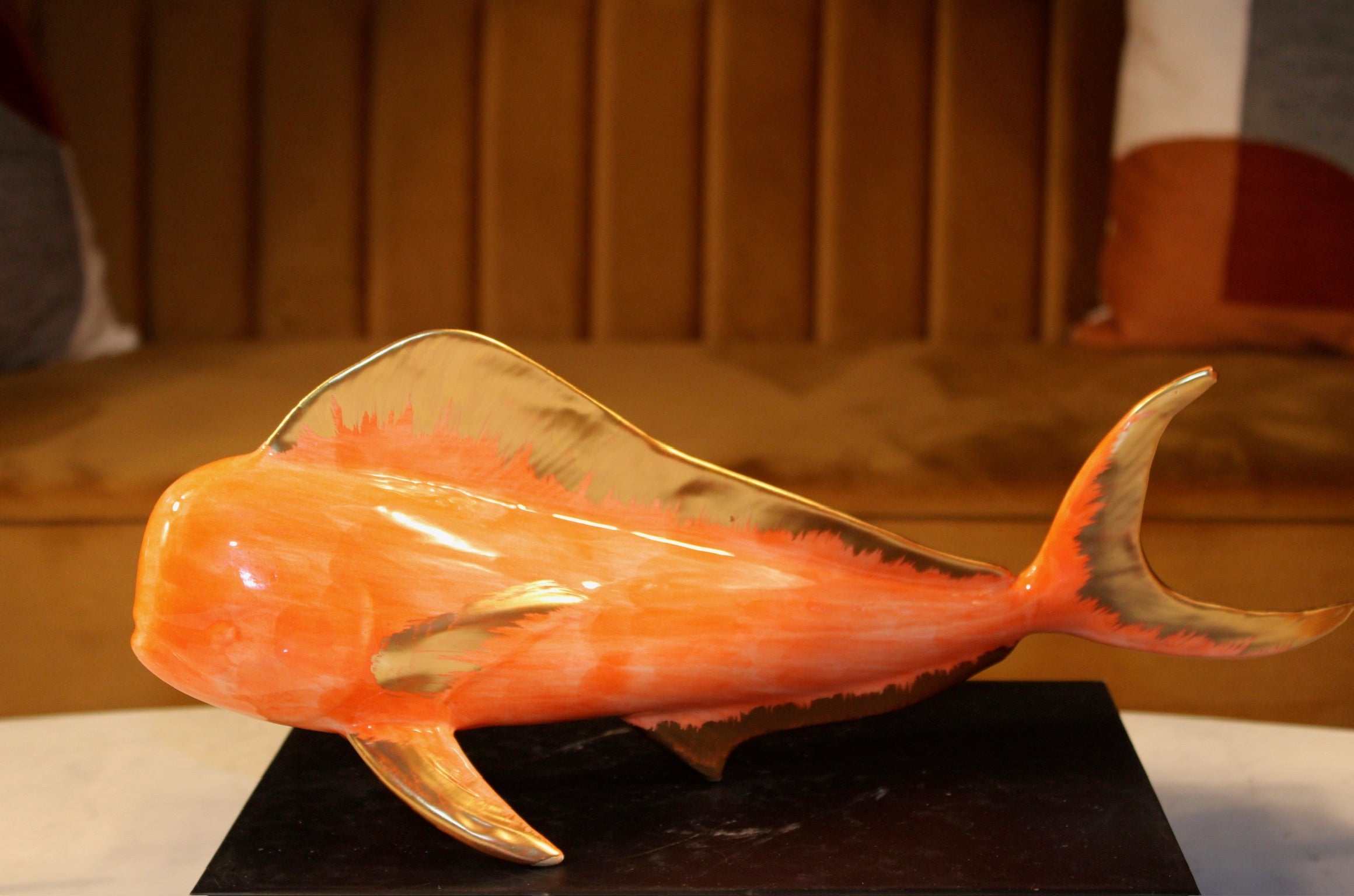 Handmade Ceramic Mahi Mahi Sculpture Ocean Decor- 16.5"x7" | SaleenArt USA