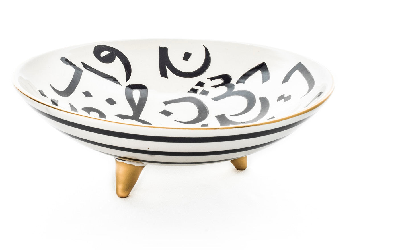 Handmade Ceramic Three Legged Bowl - 12" | SaleenArt USA