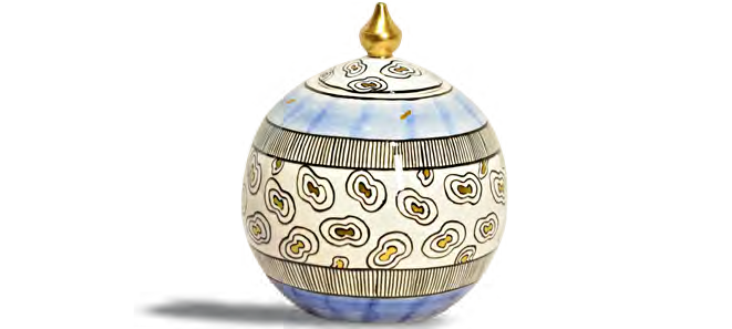 Lidded Spherical Ceramic Jar