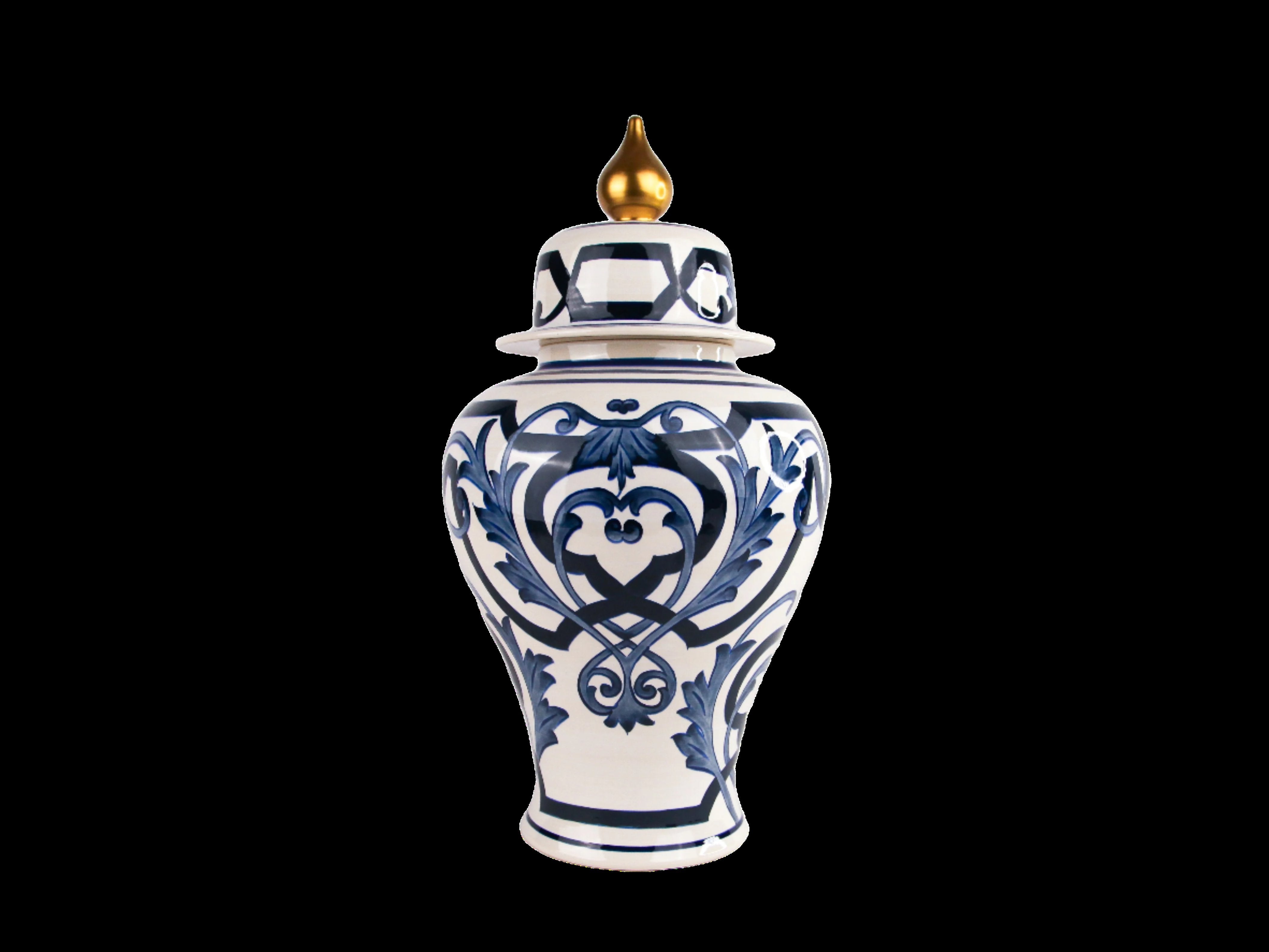 Handmade Ceramic Shah Jar with Lid - 21"x11.5" | SaleenArt USA