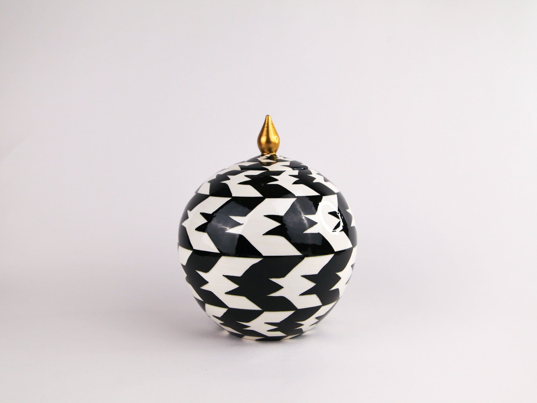 Lidded Spherical Ceramic Jar