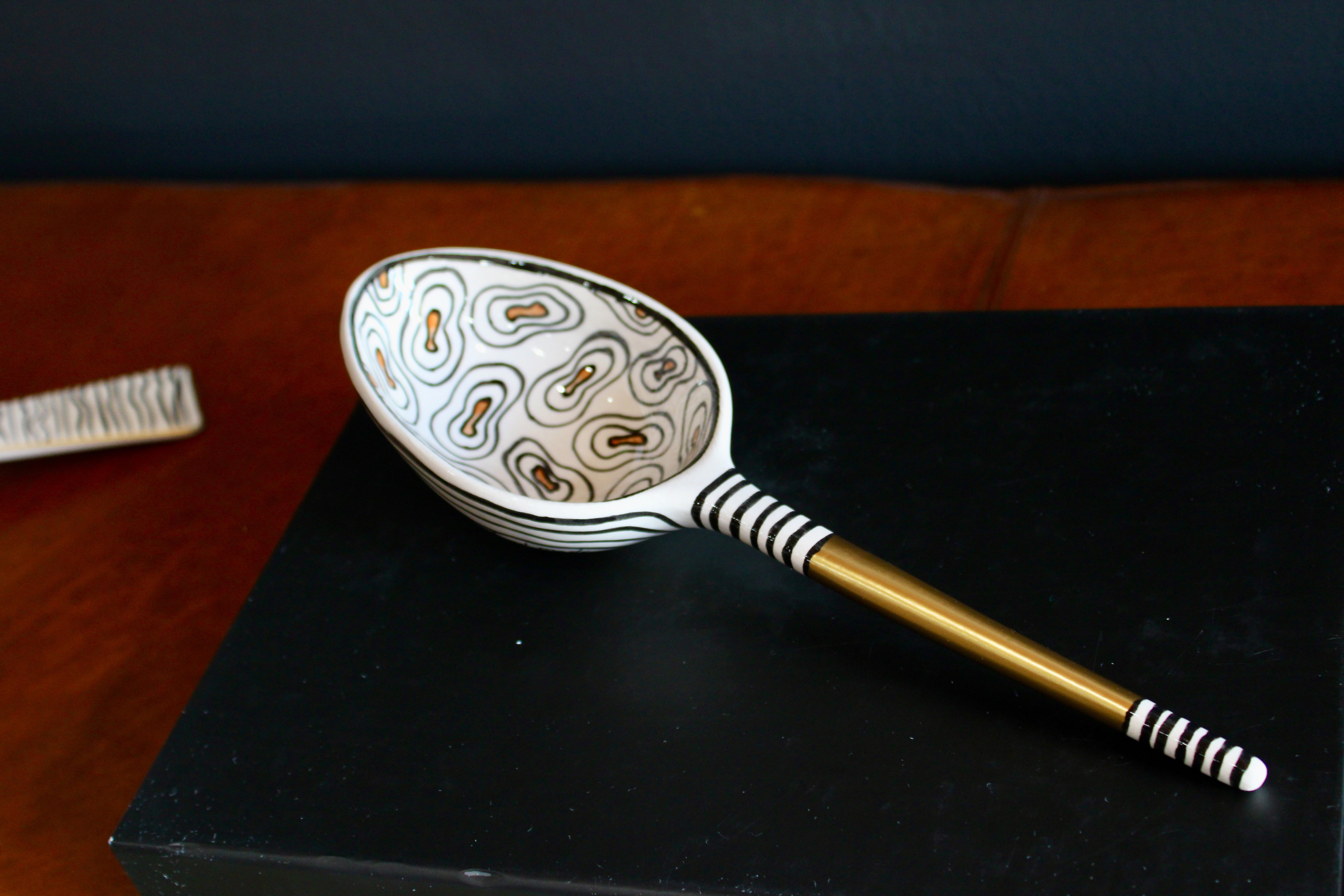 Handmade Ceramic Ladle Shaped Bowl with Handle - 9.5"x4" | SaleenArt USA