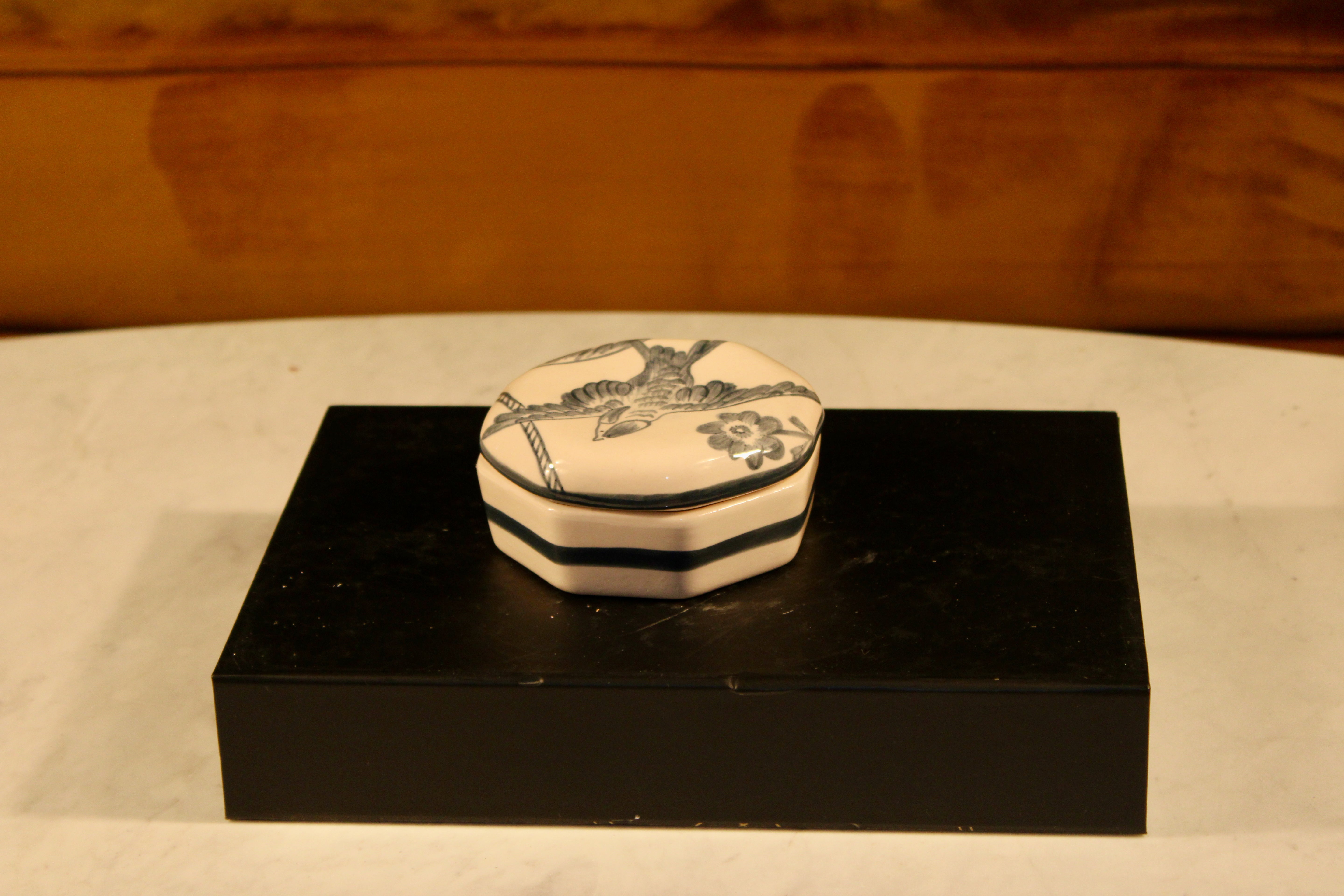 Handmade Ceramic Octagonal Keepsake Treasure Box - 5" | SaleenArt USA