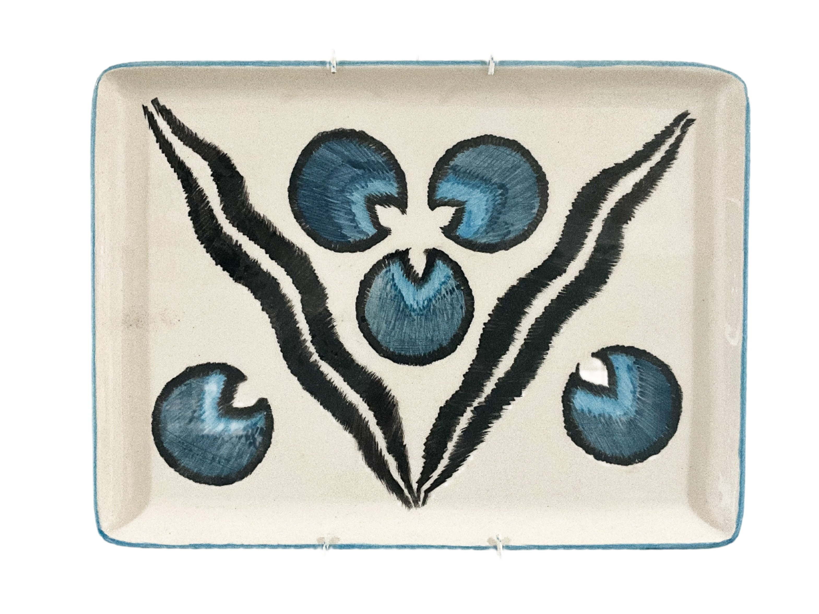 Handmade Ceramic Wide Decorative Tray - 12" | SaleenArt USA