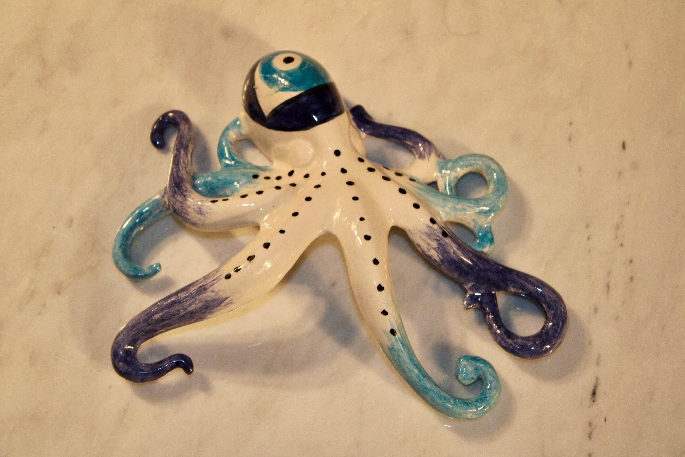 Handmade Ceramic Octopus Sculpture Ocean Decor- 16.5"x7" | SaleenArt USA