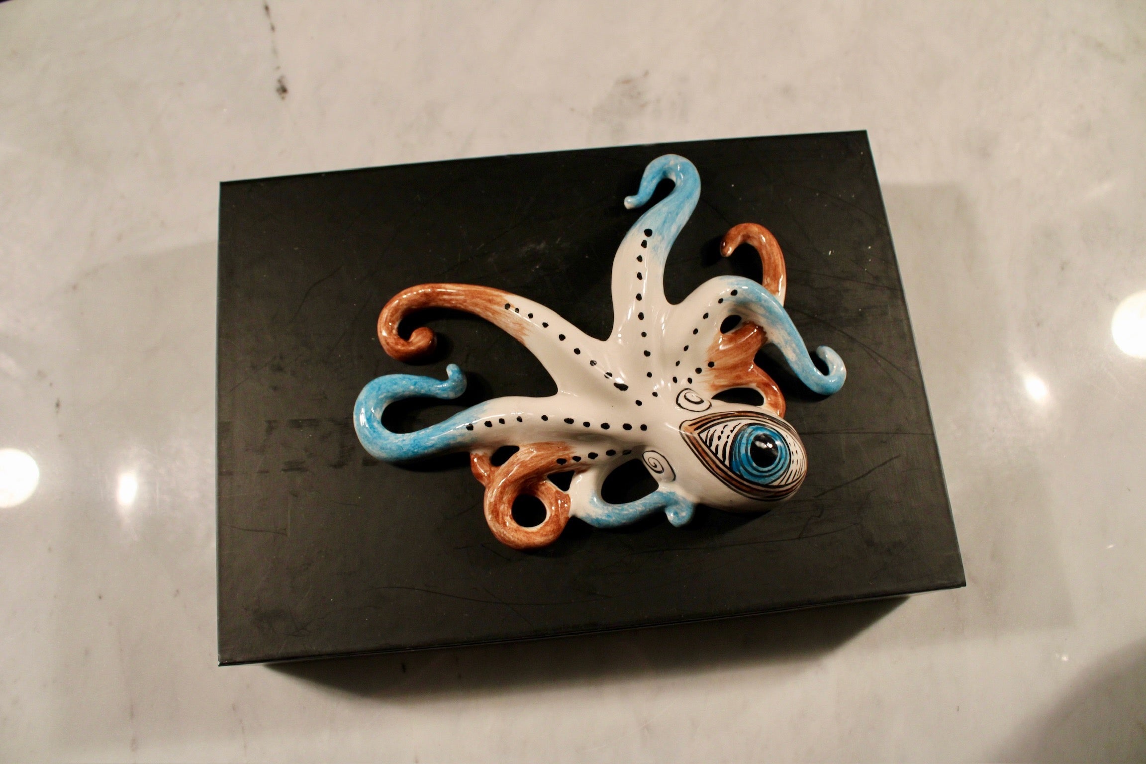 Handmade Ceramic Octopus Sculpture Ocean Decor- 16.5"x7" | SaleenArt USA