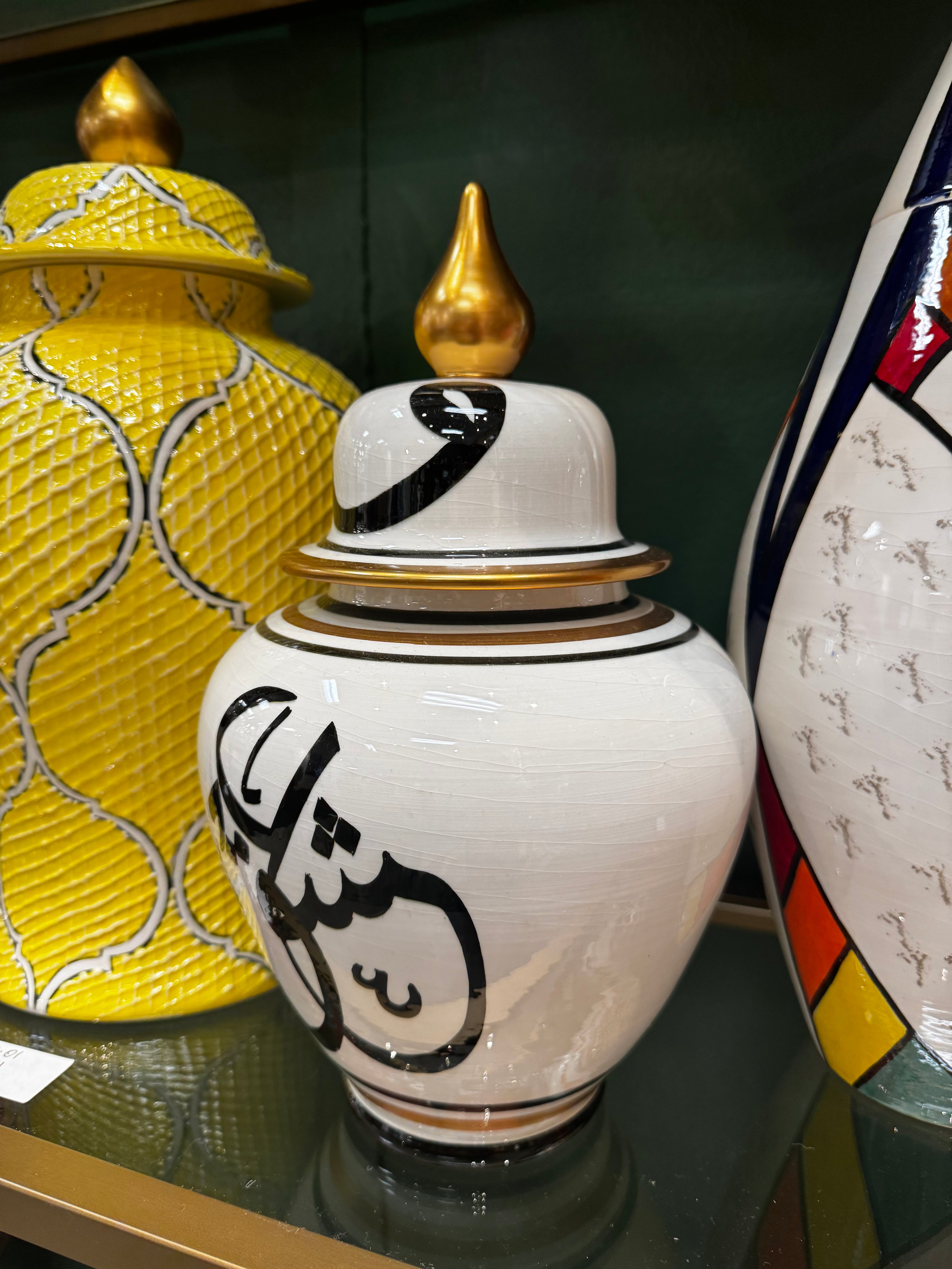 Handmade Ceramic Modern (Heart-Shaped) Shah with Lid - 12" | SaleenArt USA