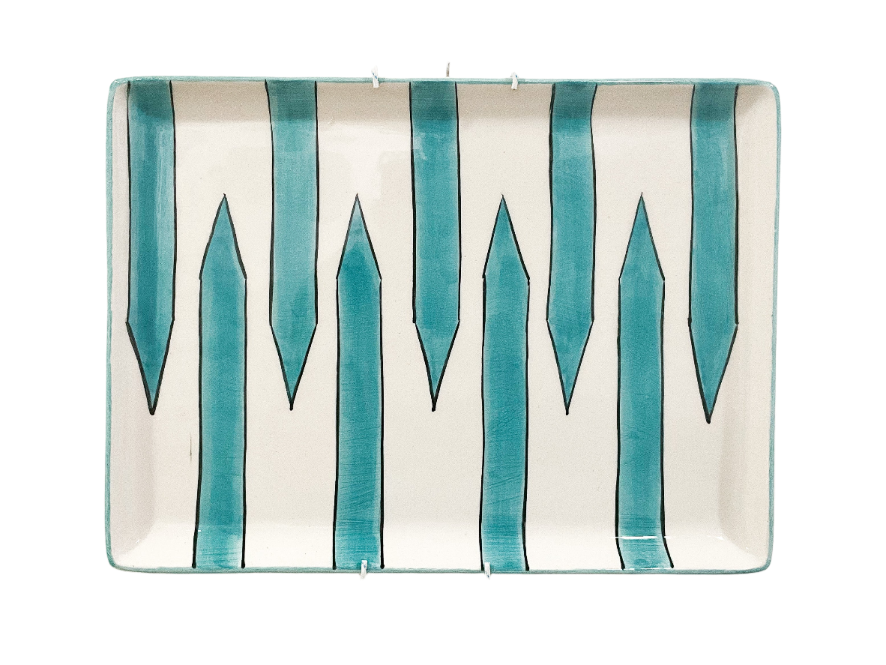 Handmade Ceramic Wide Decorative Tray - 12" | SaleenArt USA