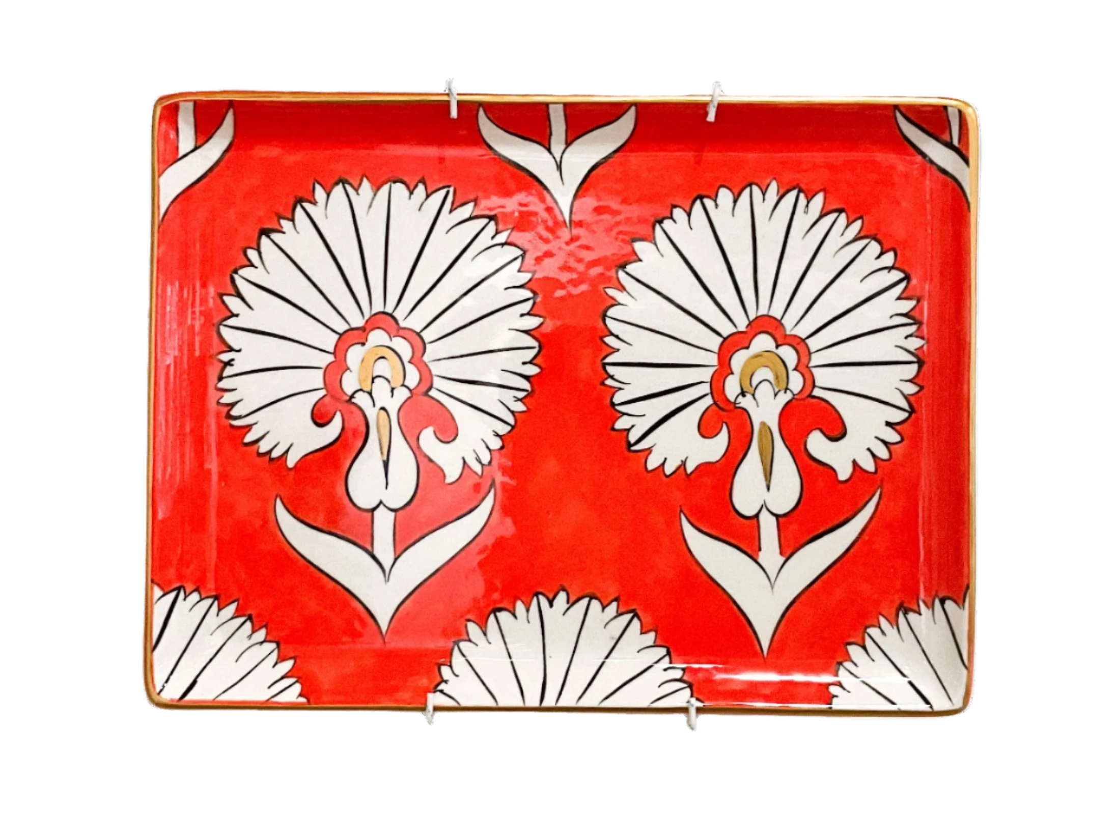 Handmade Ceramic Wide Decorative Tray - 12" | SaleenArt USA